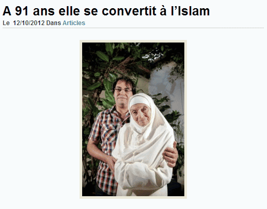 A lire : à 91 ans elle se convertit à l’Islam