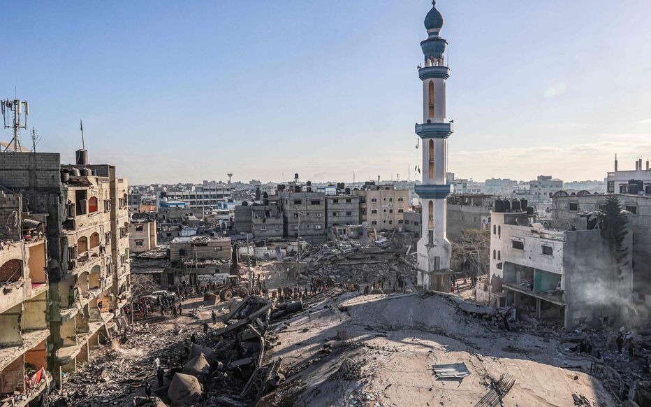 Mosquée Al Farouq en ruine à Gaza